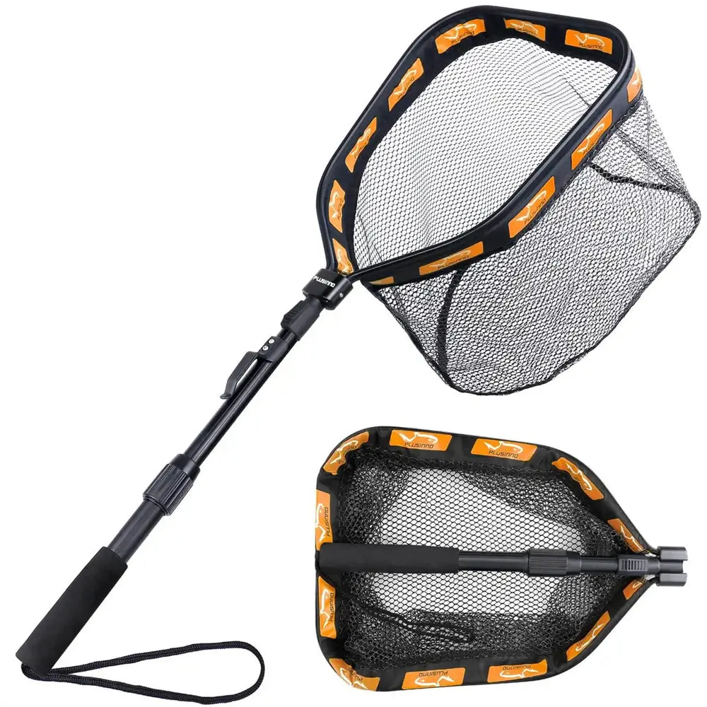 best compact fishing net PLUSINNO FN1 Square Floating Fish Landing Net – Plusinno
