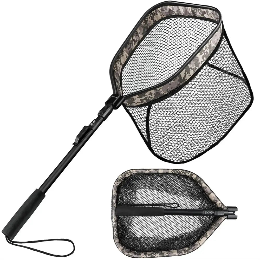 PLUSINNO Floating Fishing Net - Rubber Coated, Easy UK