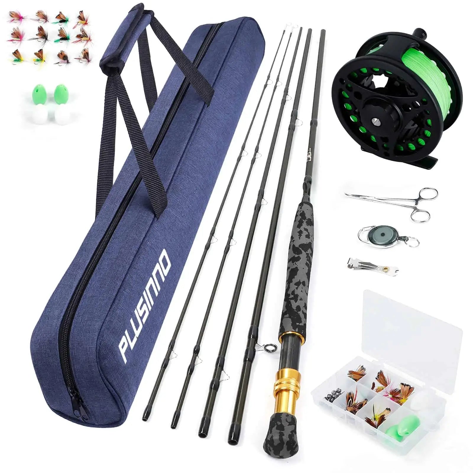 PLUSINNO Fly Fishing Rod and Reel Combo Starter Kit