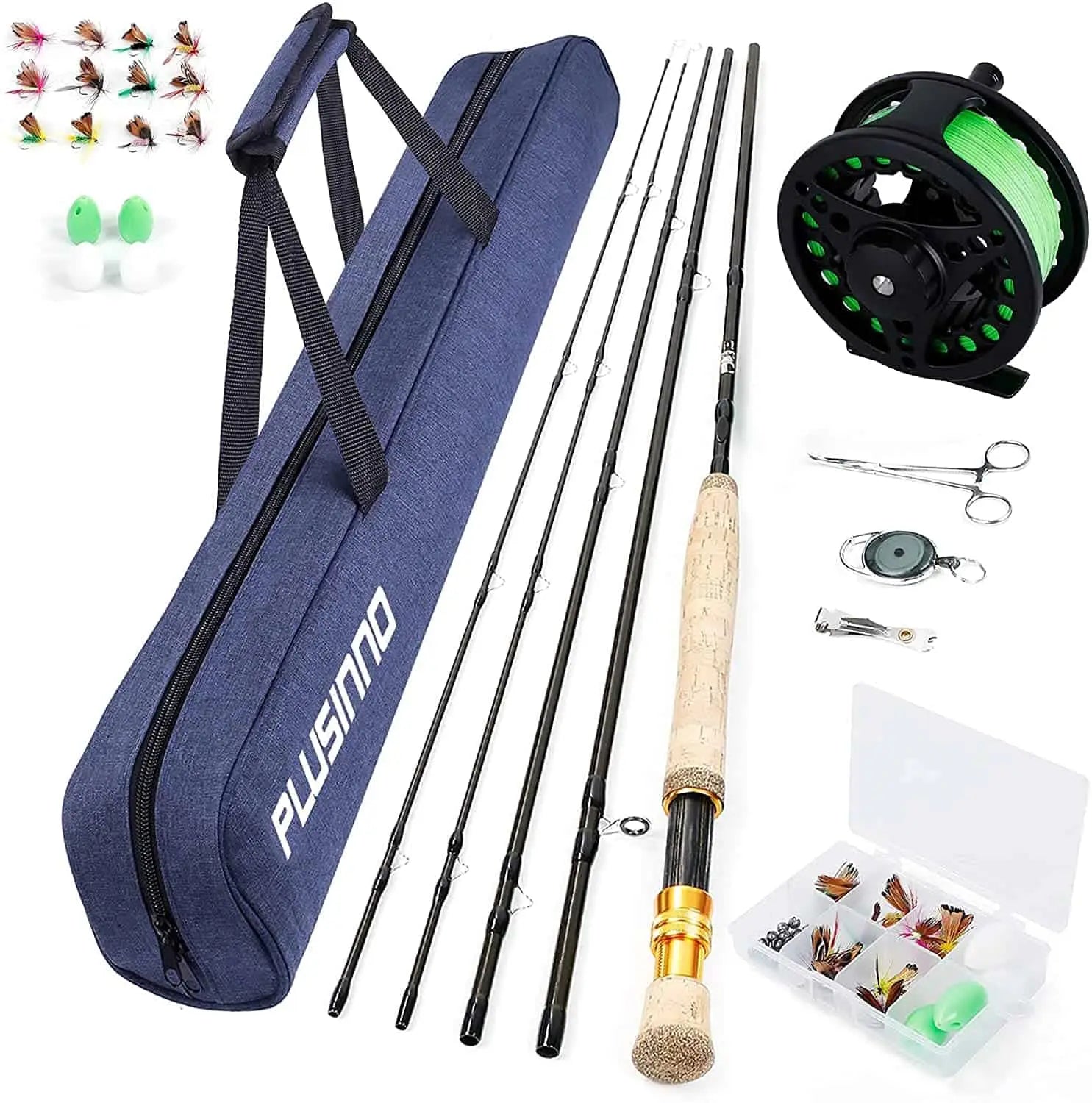 PLUSINNO Fly Fishing Rod and Reel Combo Starter Kit