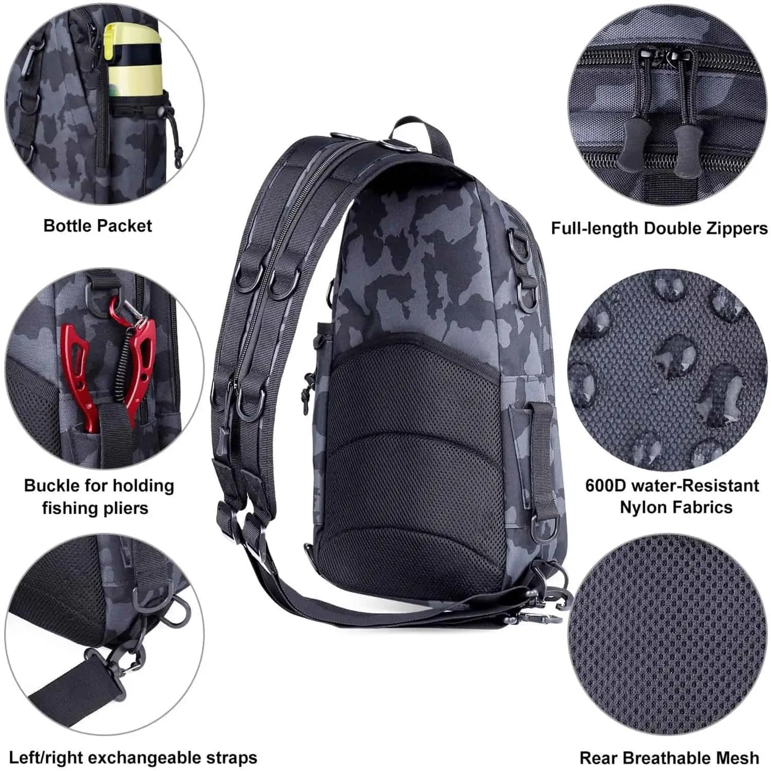 PLUSINNO Fishing Tackle Backpack Storage Bag