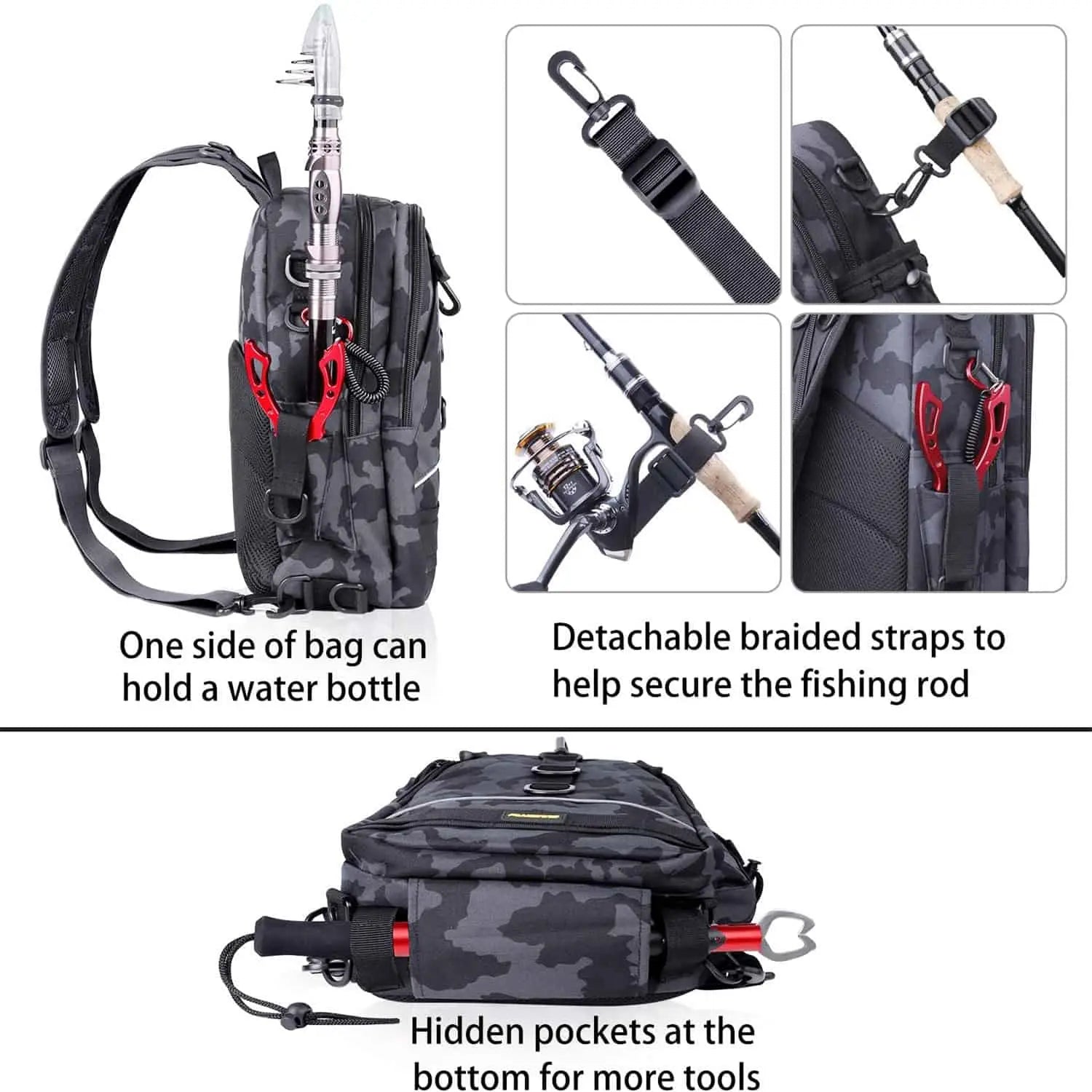 PLUSINNO Fishing Tackle Backpack Storage Bag