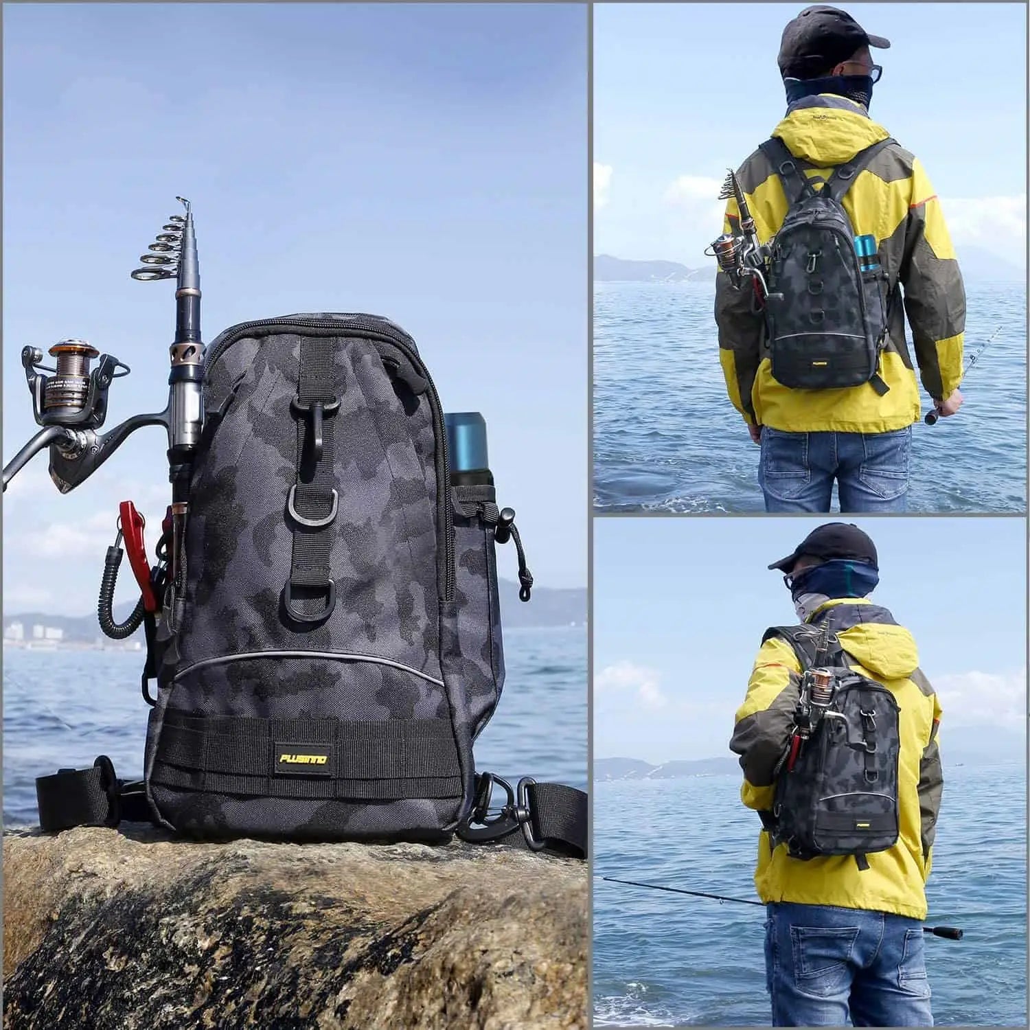 PLUSINNO Fishing Tackle Backpack Storage Bag