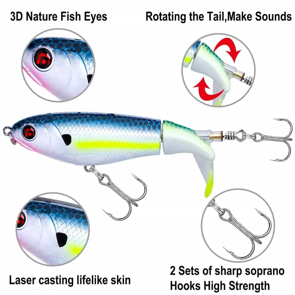 PLUSINNO 4Pcs Fish Hard Lure Fishing Tackle Kits