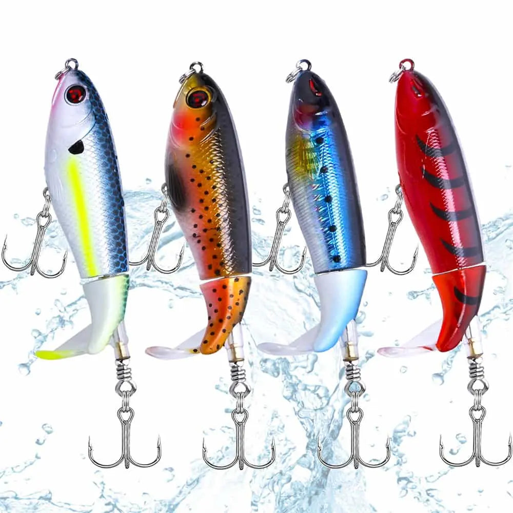 PLUSINNO 4Pcs Fish Hard Lure Fishing Tackle Kits