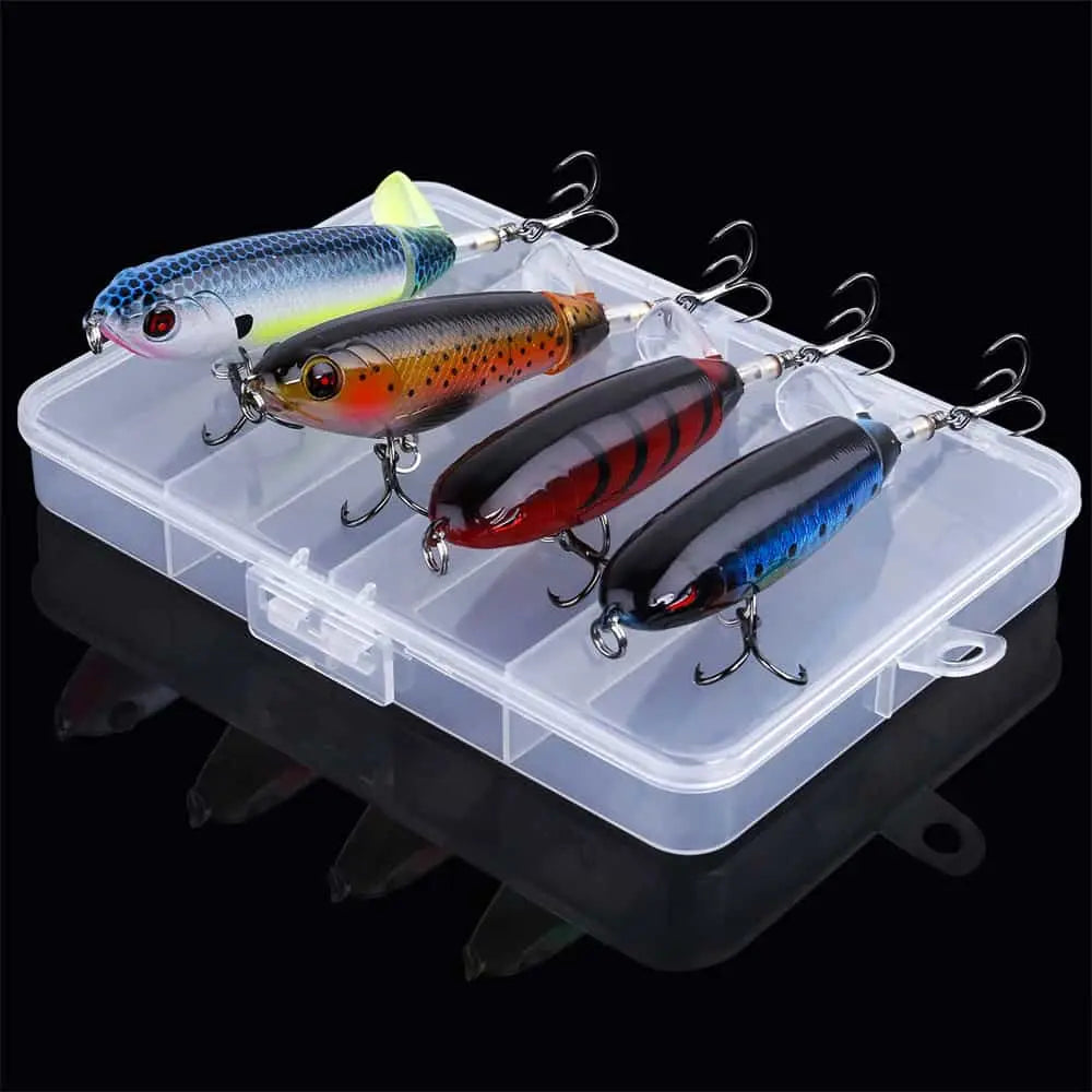 PLUSINNO 4Pcs Fish Hard Lure Fishing Tackle Kits