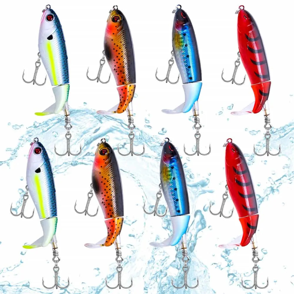 PLUSINNO 4Pcs Fish Hard Lure Fishing Tackle Kits