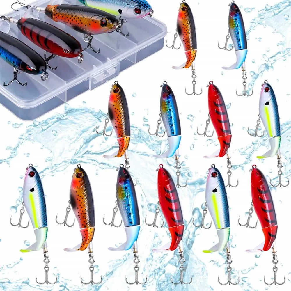 PLUSINNO 4Pcs Fish Hard Lure Fishing Tackle Kits