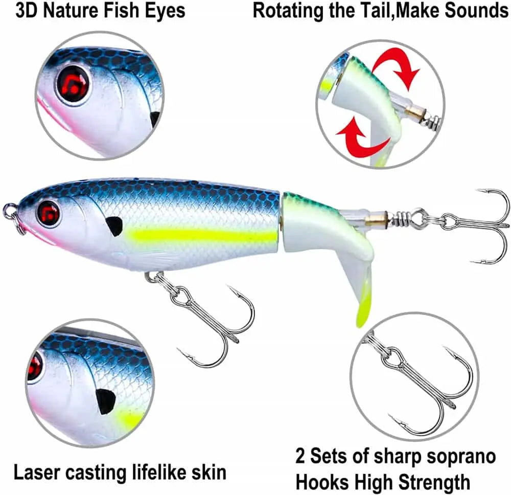 PLUSINNO 4Pcs Fish Hard Lure Fishing Tackle Kits