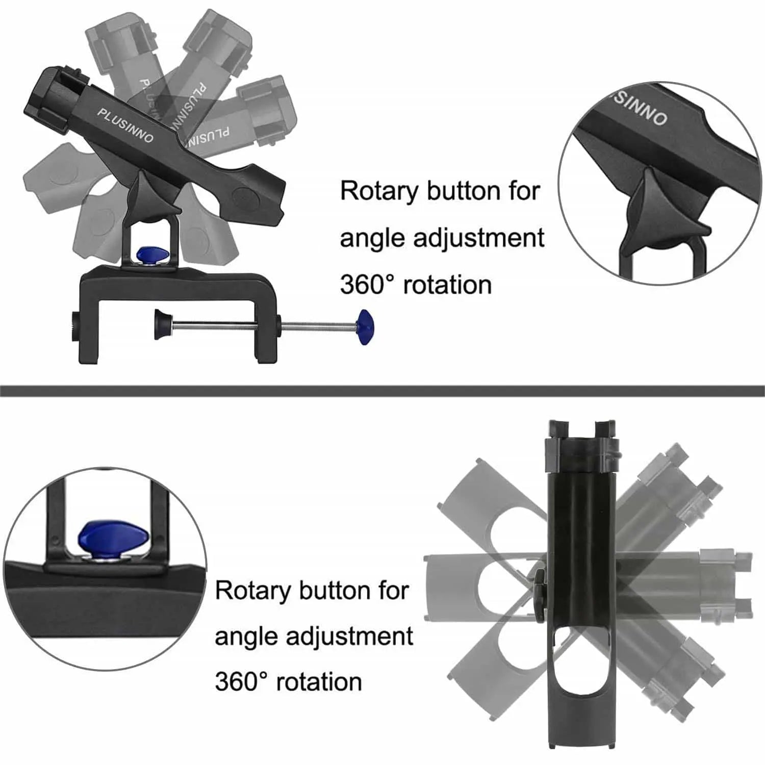 extra-wide clamp-on fishing rod holders PLUSINNO RH30 Fishing Boat Rods Holder with Large Clamp – Plusinno