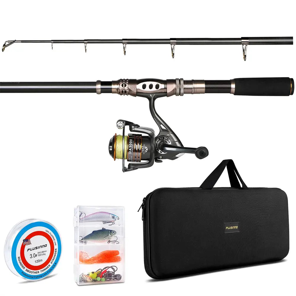 PLUSINNO Eagle HuntingⅠTelescopic Fishing Rods and Reel Combos Full Ki – Plusinno